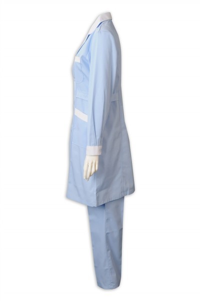 SKNU001 manufacturing white coat nurse's clothing, long sleeve nurse's pants, female doctor's beauty teacher's college split suit, pharmacy overalls, winter nurse's clothing price front view